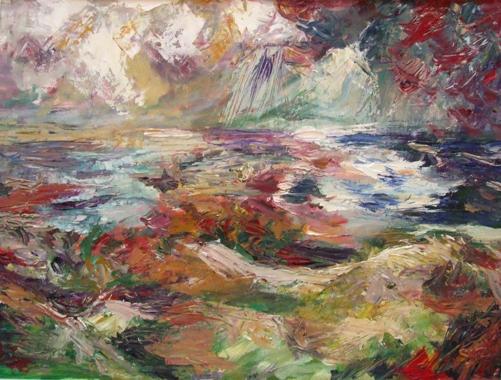 Sturm über Hiddensee, Öl auf Karton, 60 x 50 cm